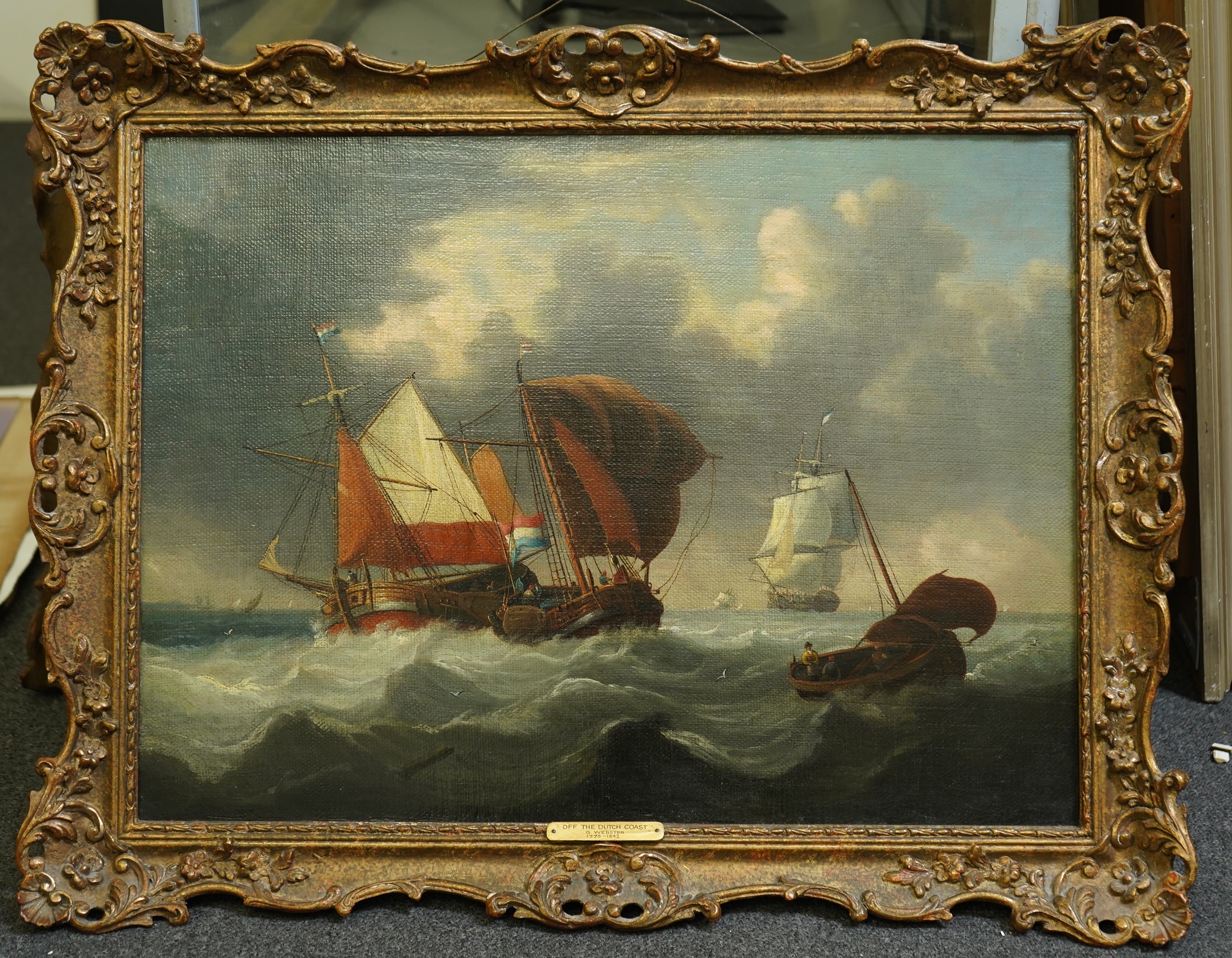 George G. Webster (British, 1775-1842), Off the Dutch coast, oil on canvas, 46 x 62cm